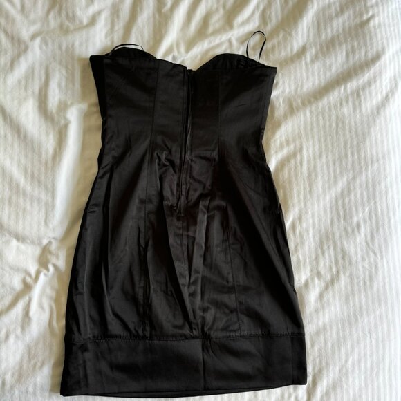ParisianCollection Black Satin Strapless Mini Dress NWT - Picture 2 of 5